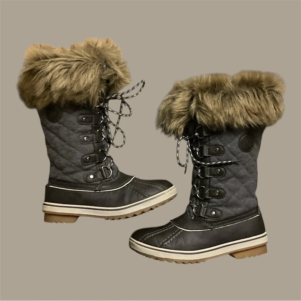 Globalwin 1707-2 Gray Winter Boots Size 6.5 EUC